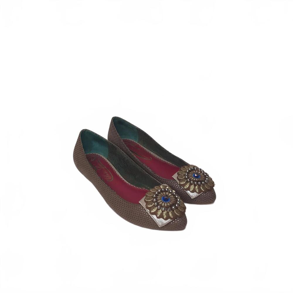 Poetic License Brown Embellished Flats